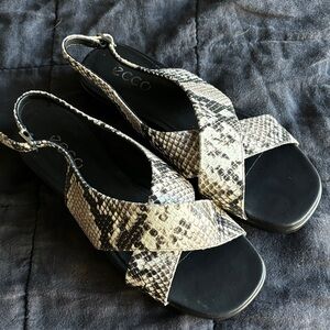 ECCO Women's Snakeskin Pattern Sandals